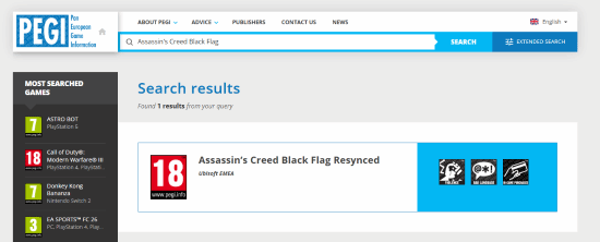 《刺客信条:黑旗》重制版已确认 分级网站结果公布(图1) 《刺客信条:黑旗》重制版已确认 分级网站结果公布(图1)
